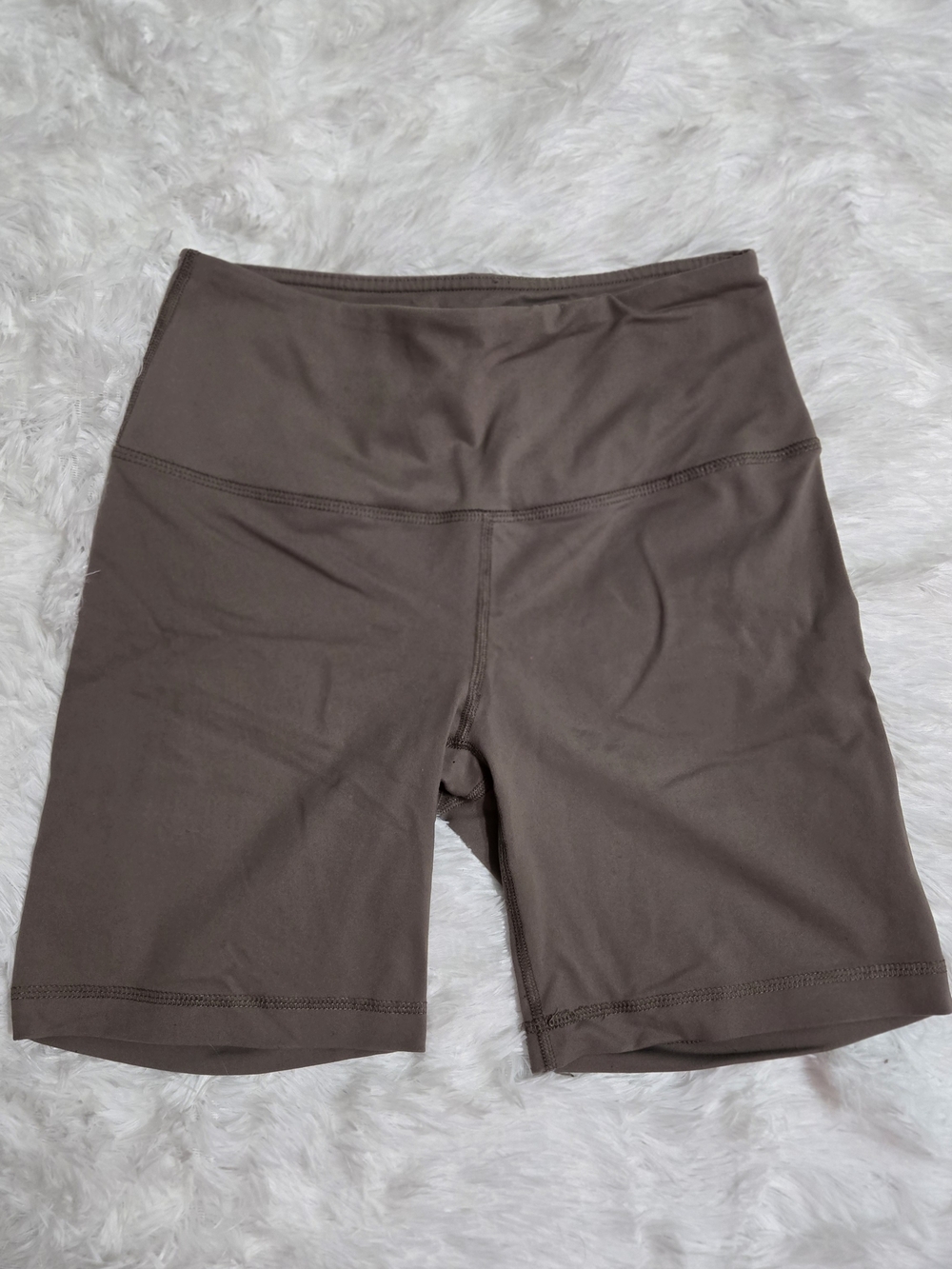 90 Degree By Reflex High-Waist Athletic Bike Shorts in Brown